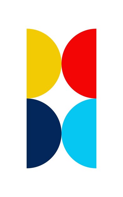 Medio círculo en estilo bauhaus para el arte de la pared