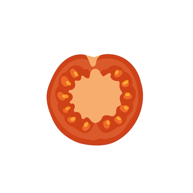 Medio tomate vegetal producto fresco comida de granja orgánica para dieta vegetariana o vegana