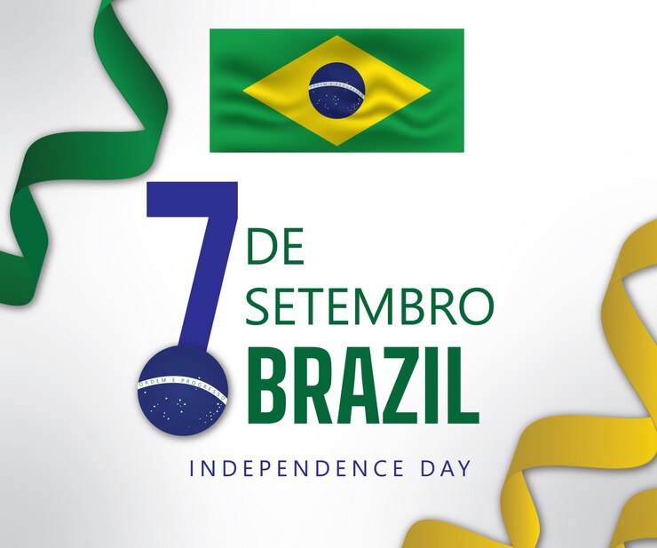 Los medios sociales el día de la independencia de Brasil portugués Vector
