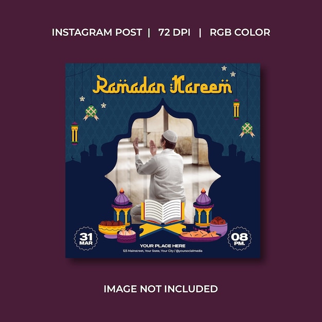 Vector medios sociales de ramadán