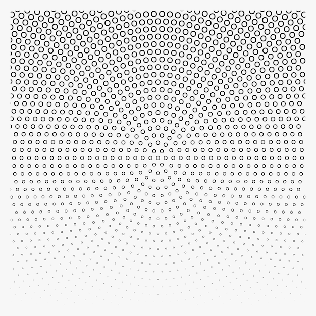 medios tonos hechos en un estilo alfabético. Fondo de semitonos de degradado radial Patrón antiguo. Vector