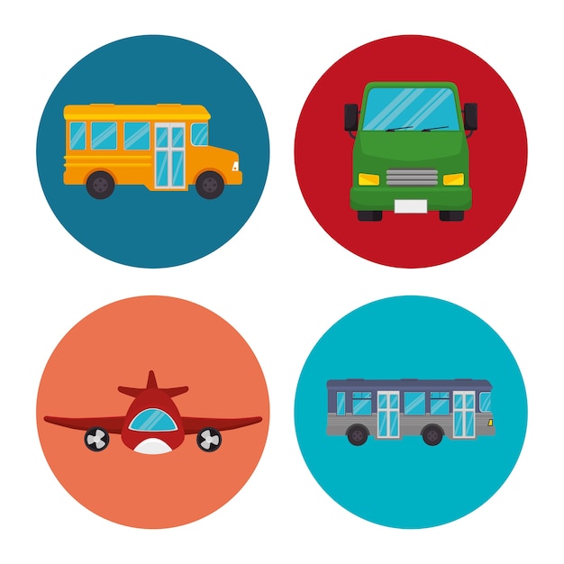 medios de transporte iconos