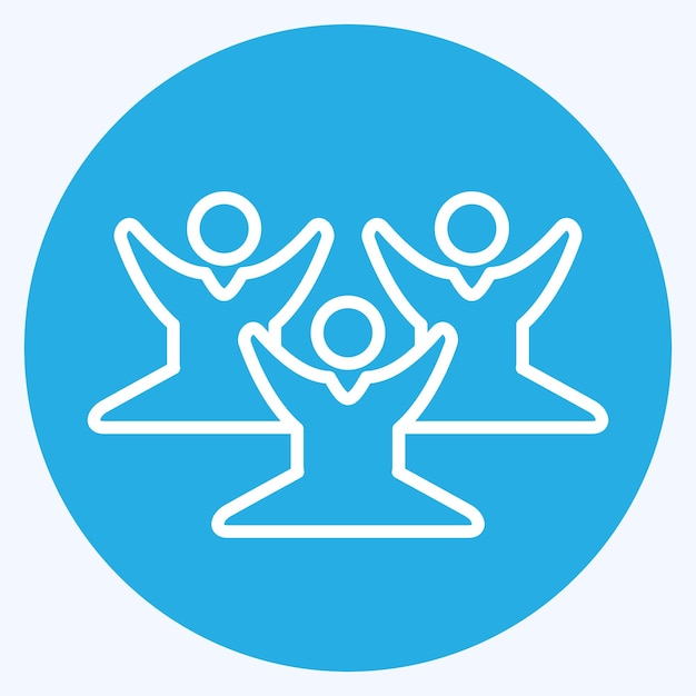 Meditación de íconos Entrenamiento relacionado con el símbolo psicológico estilo de ojos azules editable
