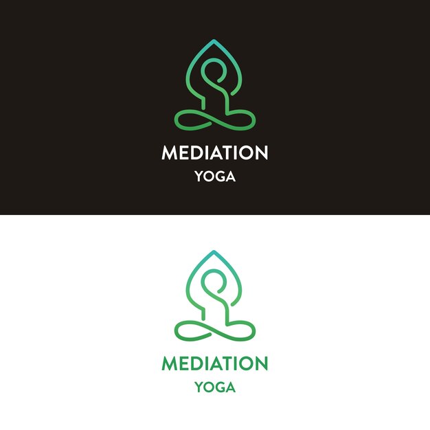 Meditación yoga logo design