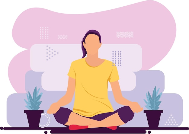 Meditation relajante mujer vector libre