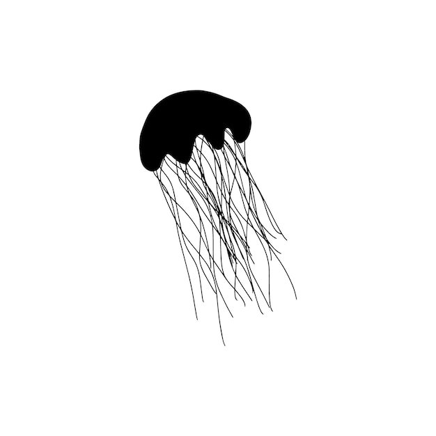Medusa Animales marinos de carácter en fondo profundo Ilustración de vida silvestre Ilustración vectorial