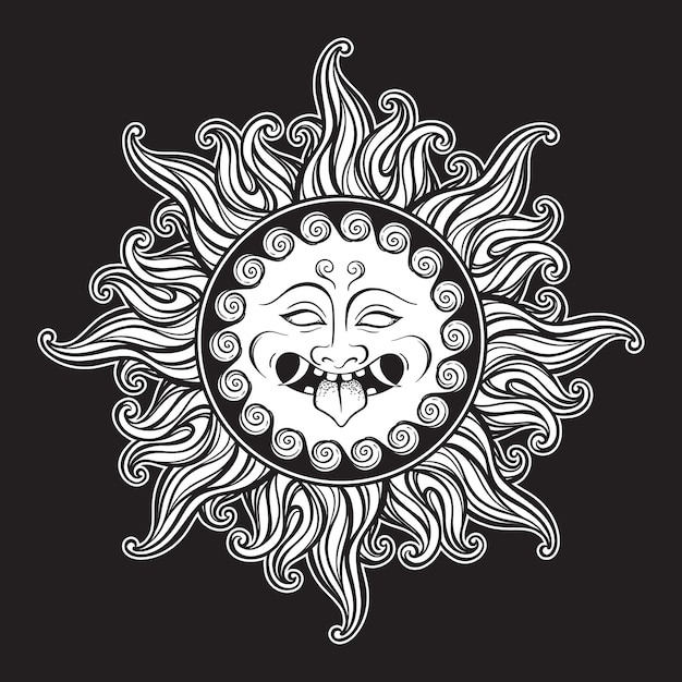 Vector medusa gorgon cabeza en llamas arte de línea dibujado a mano y tatuaje de trabajo de punto o diseño de impresión ilustración vectorial aislada gorgoneion es un amuleto protector