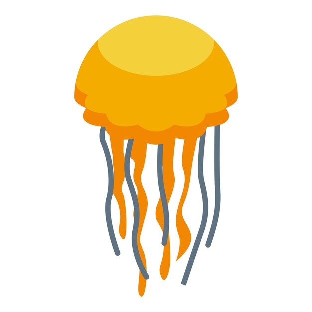 Medusas amarillas nadando con tentáculos flotando en el agua