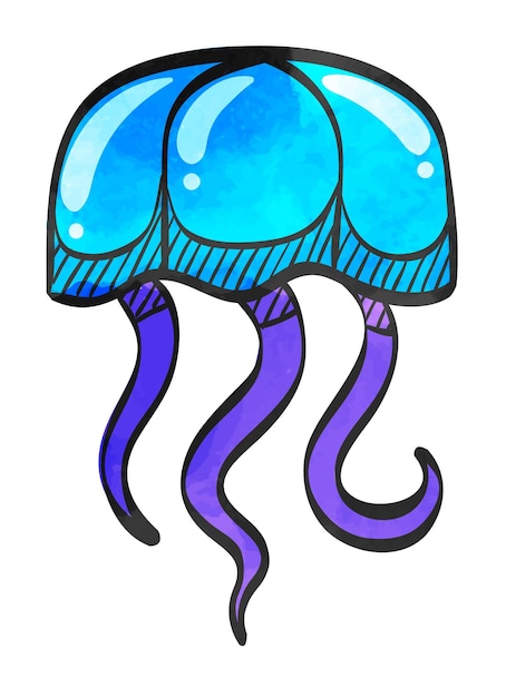 Medusas de estilo acuarela icono