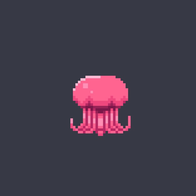 medusas en estilo pixel art