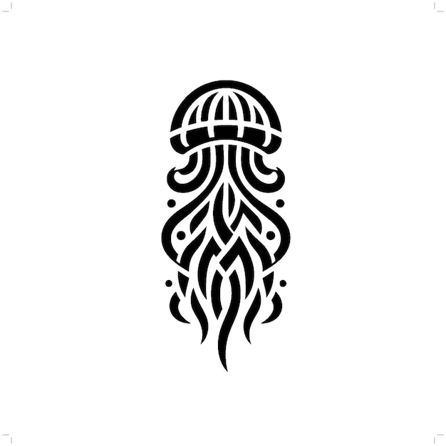 medusas en el tatuaje tribal moderno arte de líneas abstractas de animales contorno minimalista vector