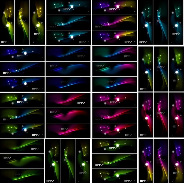 Mega colección de fondos abstractos espaciales con luces brillantes