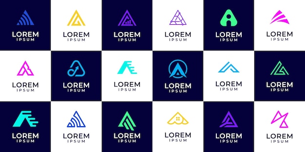 Mega colección de logos abstractos con letras A Logos abstractos geométricos