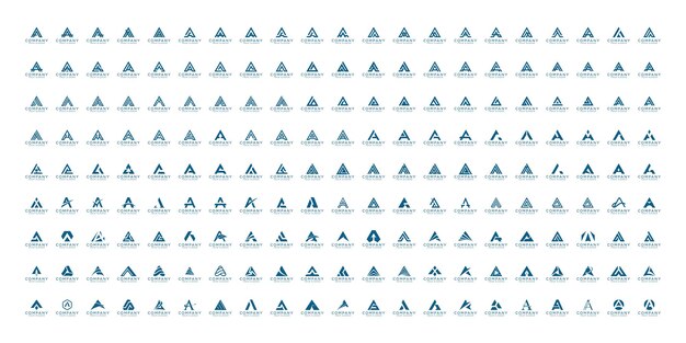 Mega colección de logotipos Abstracto carta Un diseño de logotipo iconos para negocios de lujo elegante simple