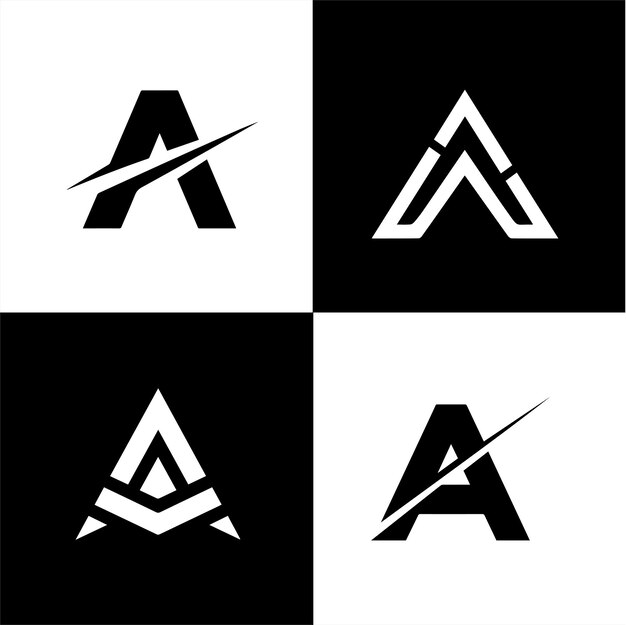 Mega colección de logotipos Abstracto carta Un diseño de logotipo iconos para negocios de lujo elegante simple
