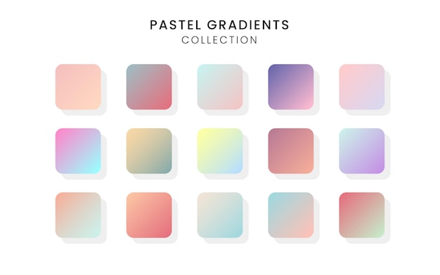 Mega conjunto de combinación de degradados de colores pastel suave vector gratuito