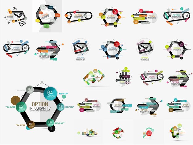 Mega conjunto de decoraciones de banner web geométrico abstracto