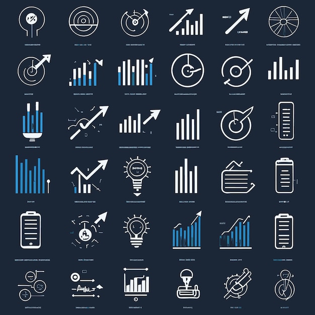 Mega conjunto de iconos en estilo de línea de moda Negocios comercio electrónico finanzas contabilidad Gran conjunto de iconos coll