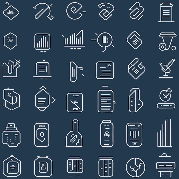 Mega conjunto de iconos en estilo de línea de moda Negocios comercio electrónico finanzas contabilidad Gran conjunto de iconos coll
