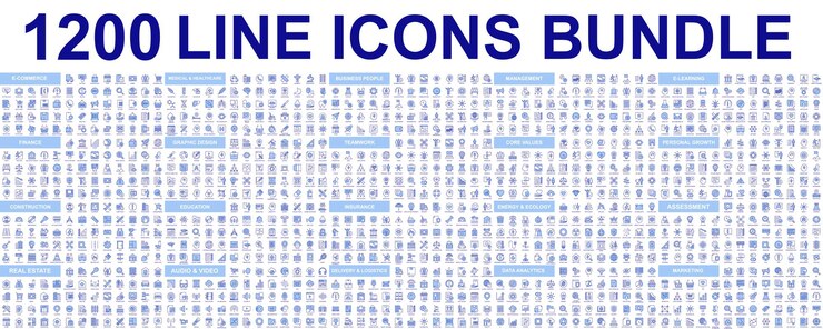 Vector mega conjunto de iconos de líneas delgadas vectoriales estroto editable contiene una colección de iconos como valores básicos de finanzas proceso de negocio comercio aprendizaje compras marketing trabajo en equipo paquete de pictogramas lineales