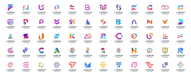 Mega iniciales plantilla de logotipo iconos de fondo blanco para negocios de tecnología digital Etc