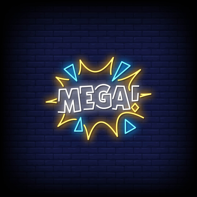 Mega neon signs style text