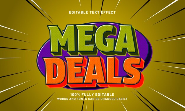mega ofrece efectos de texto editables con un tema promocional y de descuento