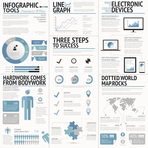 Vector mega paquete de gráficos de infografía, tablas, pies, opciones, vector de elementos