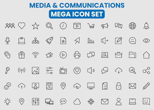 El Mega Set de Íconos de Medios y Comunicaciones