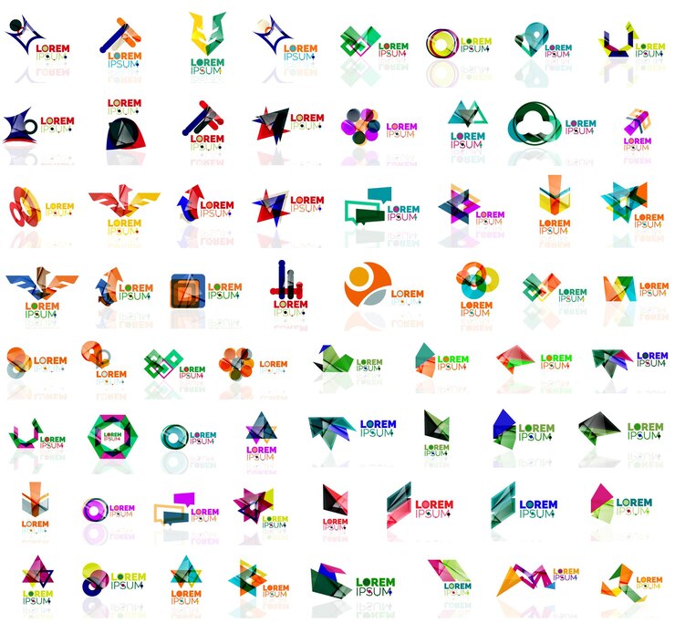Vector mega set de logos abstractos geométricos