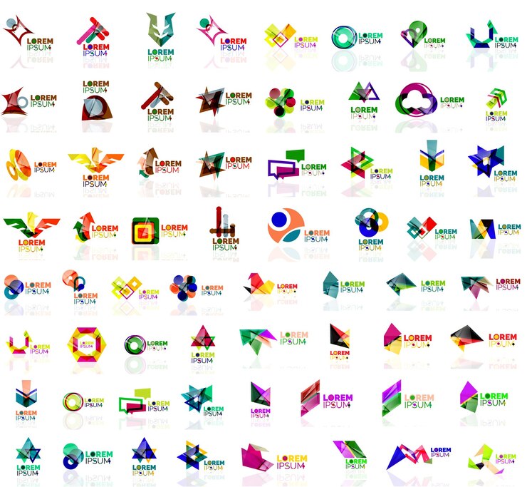 Vector mega set de logos abstractos geométricos