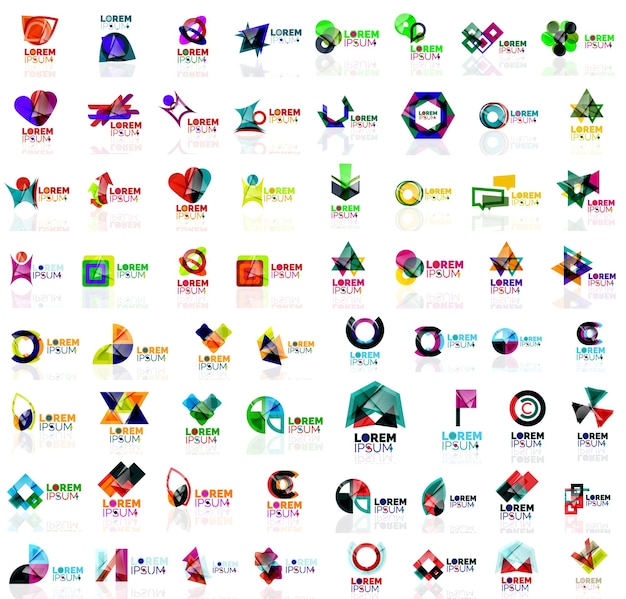 Vector mega set de logos abstractos geométricos