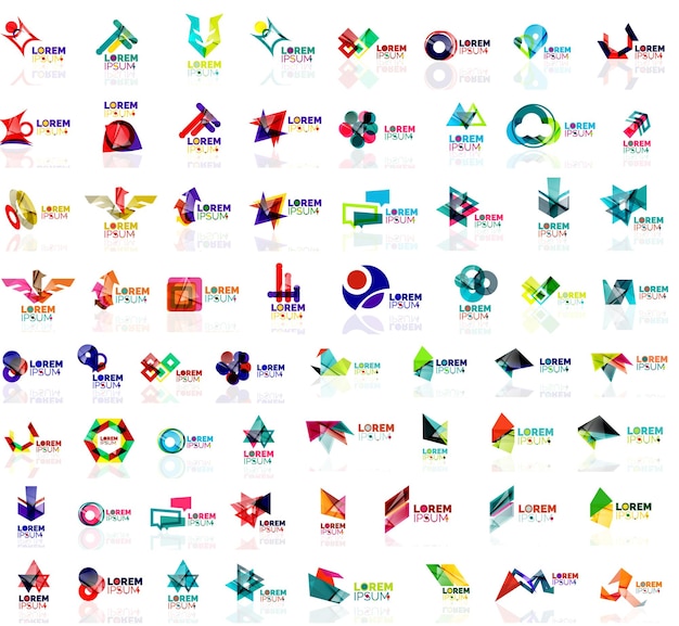 Mega set de logos abstractos geométricos