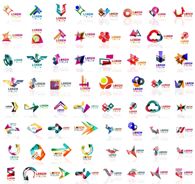 Vector mega set de logos abstractos geométricos