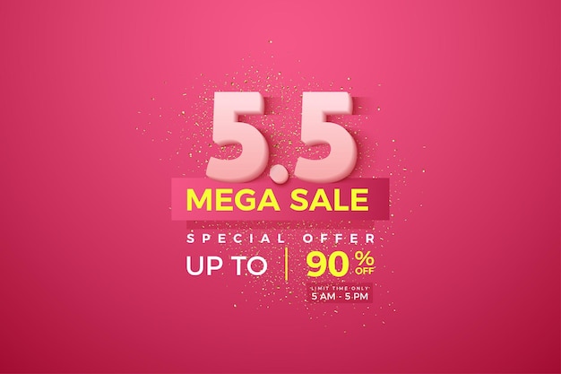 Mega venta en 5 5 con números blancos suaves