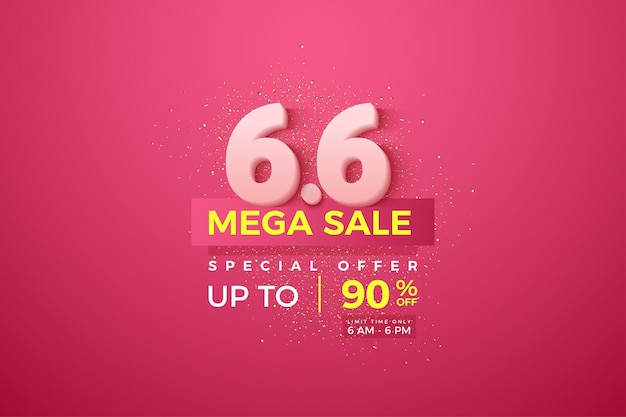 Mega venta en 6 6 venta con números blancos suaves