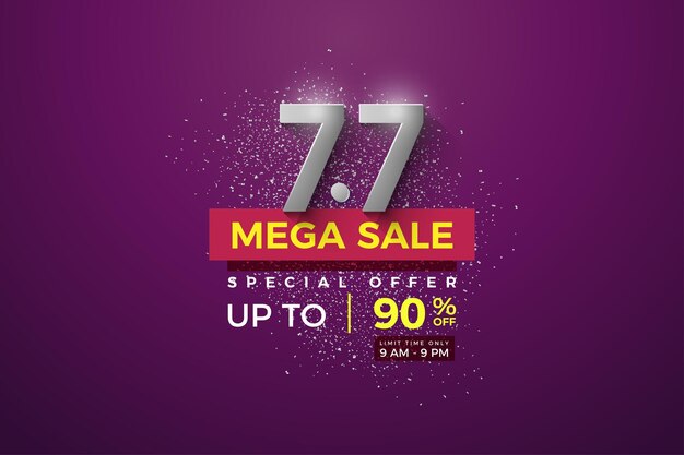 Mega venta en 7 7 venta sobre un fondo morado