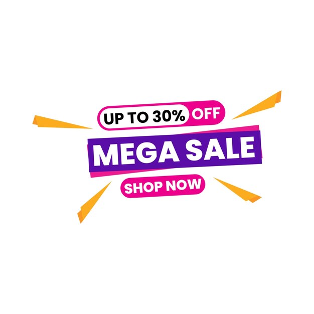 Mega venta abstracta, vector de diseño de banner de promoción de venta flash