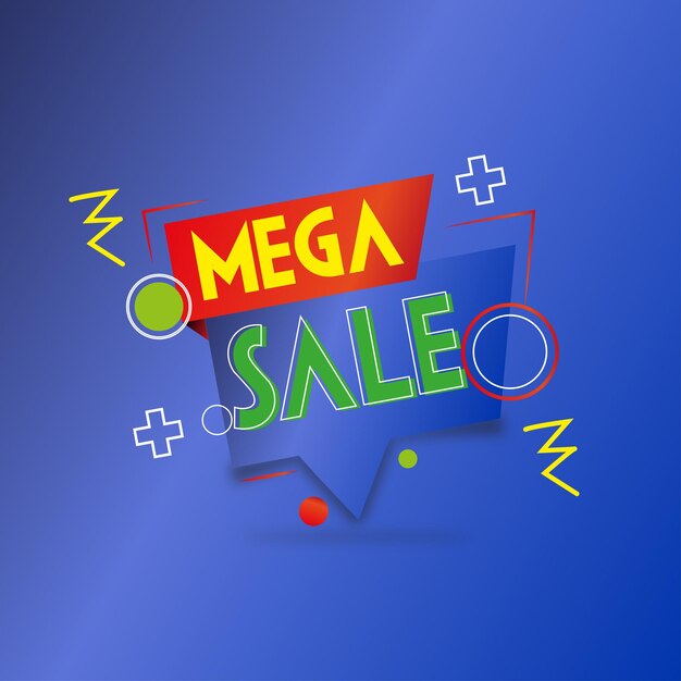 Vector mega venta de descuento promocional de compras en la tienda