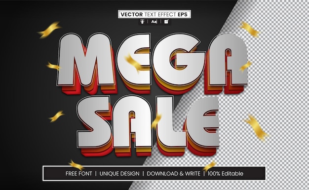 Mega venta Efecto de texto 3D totalmente editable