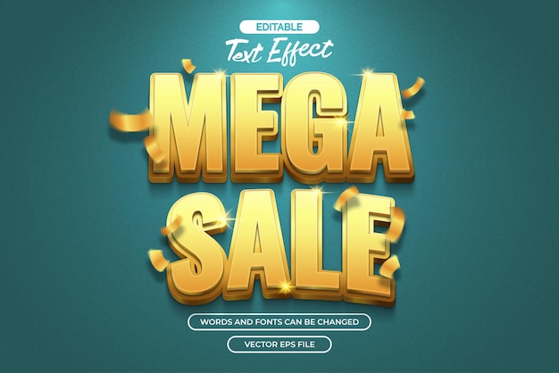 Mega venta efecto de texto 3d