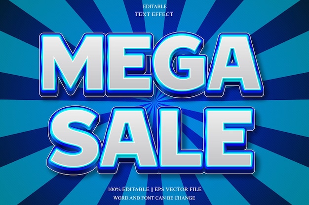 Mega venta Efecto de texto editable Estilo de gradiente de relieve 3D