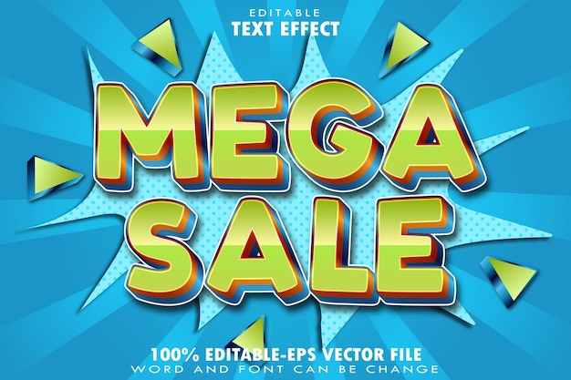Mega venta Efecto de texto editable Estilo de gradiente en relieve