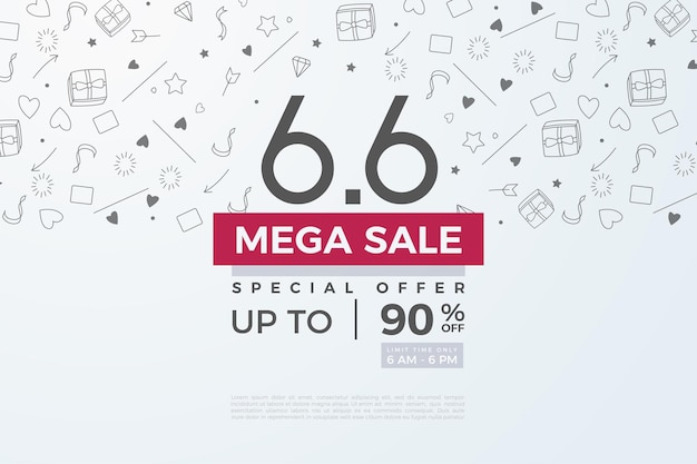 Mega venta y limitada con plantilla en el fondo.