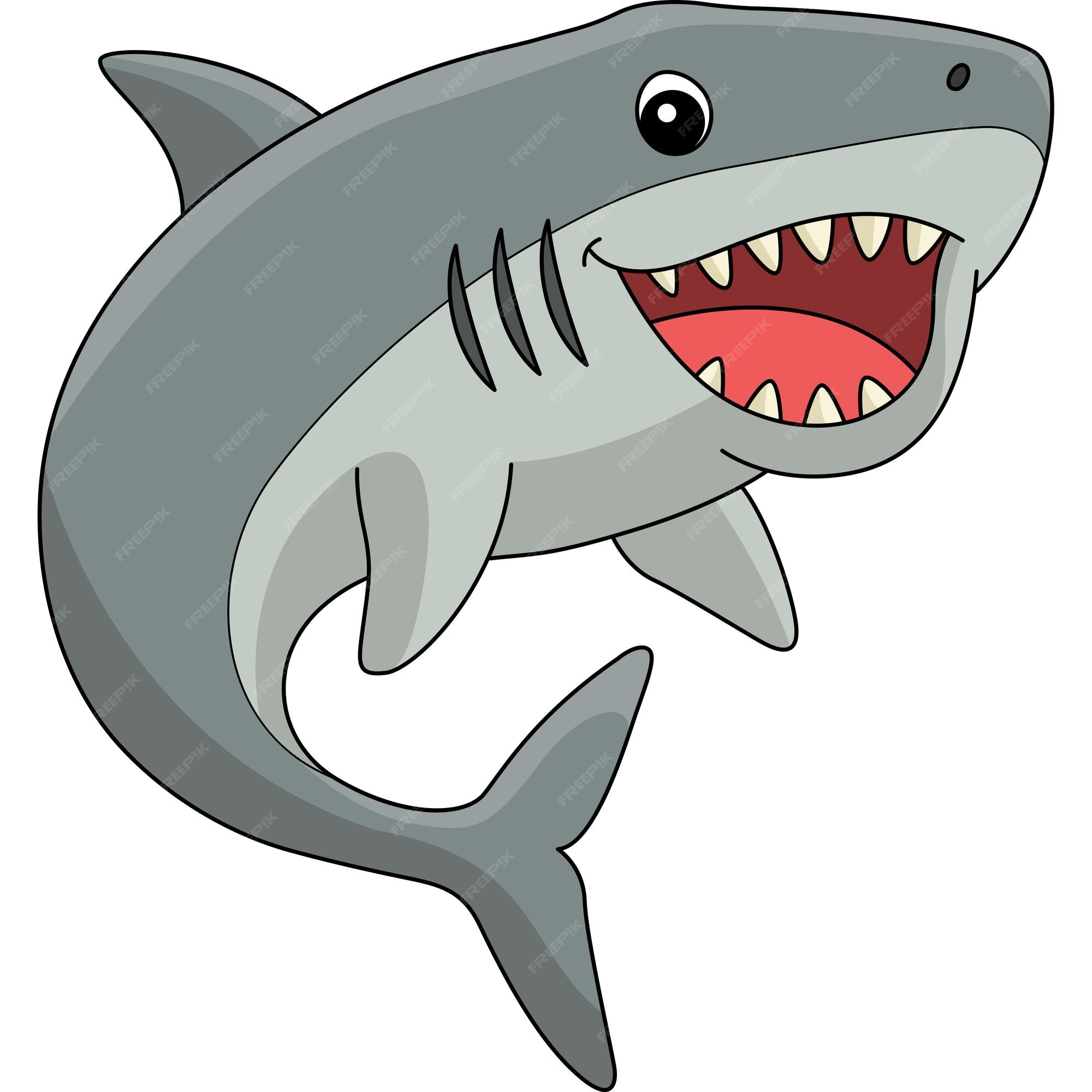 Megalodon animal cartoon color clipart | Vector Premium