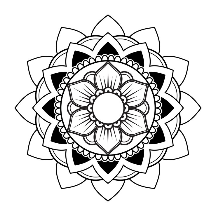 Mehndi Indian henna tattoo vector mandala diseño Patrón tradicional popular en India y Pakistán