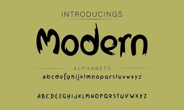 Mejor Alfabeto Pintura Pincel de belleza Escritura Logotipo Letras de fuente escritas a mano