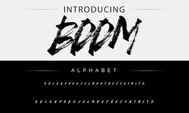 Mejor Alfabeto Pintura Pincel de belleza Escritura Logotipo Letras de fuente escritas a mano