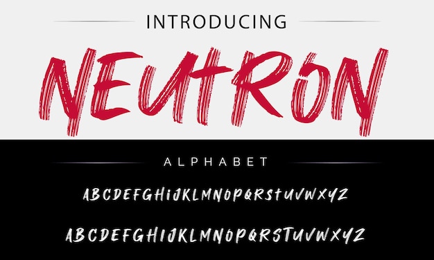 Mejor Alfabeto Pintura Pincel de belleza Escritura Logotipo Letras de fuente escritas a mano