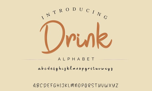 Mejor Alfabeto Pintura Pincel de belleza Escritura Logotipo Letras de fuente escritas a mano